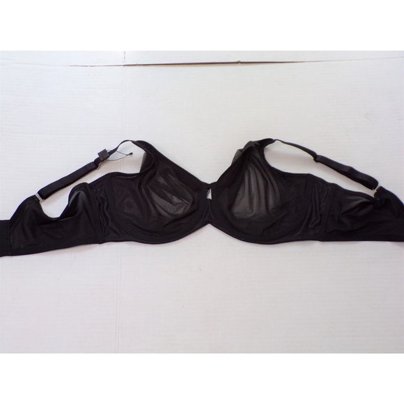 CURVY COUTURE Full Figure Non-Padded Sheer Mesh Underwire Bra Black 44DD #1311 - Picture 8 of 9